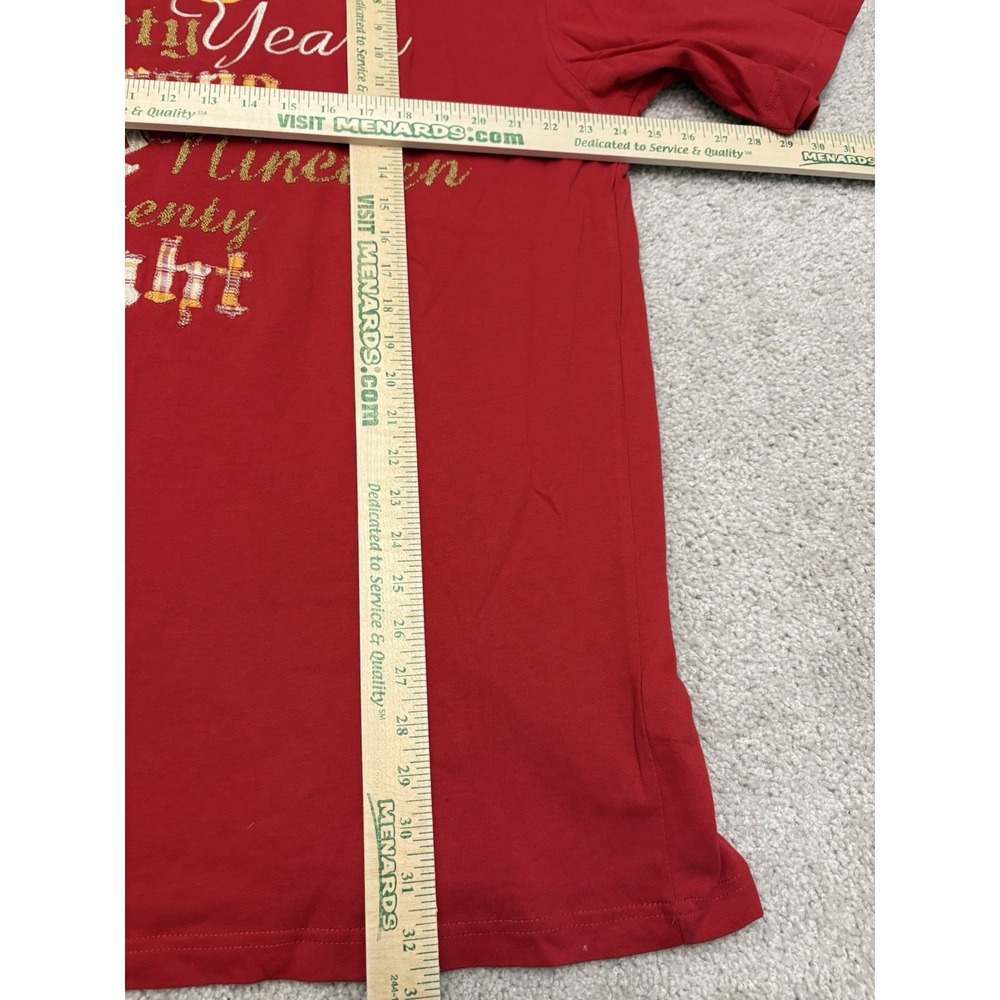 VTG Y2K Pelle Pelle Red 30 Years Strong Embroidered Red Short Sleeve Shirt XXL - Picture 4 of 5